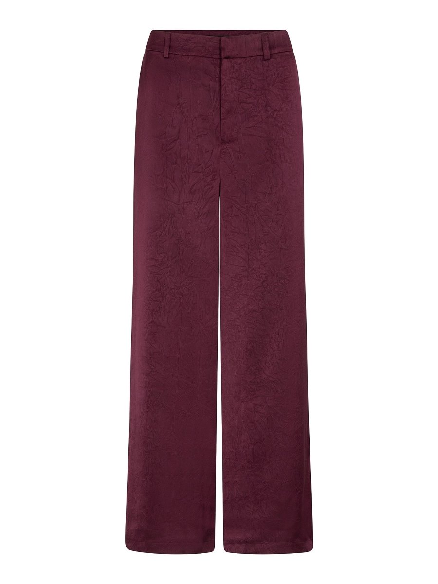 Bordeaux wijde broek Ydence Cecillia – voorkant | Jo&Co Club